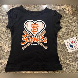 Genuine Merchandise Black and Orange Short Sleeve Giants t shirt